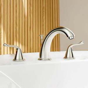 imageSR SUN RISE Widespread Bathroom Faucets 3 Hole Bathroom Sink Faucet 8 inch  Matte Black 2 Handle Basin Bathroom Faucet with Pop Up Drain Assembly for RV Bath Vanity