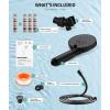 imageFiltered Shower Head with Handheld High Pressure 9 Spray Mode Brushed Gold Showerhead with 4 Filters Detachable Shower Head Water Softener Filters Beads for Hard Water  Remove ChlorineMatte Black
