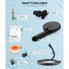 imageFiltered Shower Head with Handheld High Pressure 9 Spray Mode Brushed Gold Showerhead with 4 Filters Detachable Shower Head Water Softener Filters Beads for Hard Water  Remove ChlorineMatte Black