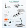 imageFiltered Shower Head with Handheld High Pressure 9 Spray Mode Brushed Gold Showerhead with 4 Filters Detachable Shower Head Water Softener Filters Beads for Hard Water  Remove ChlorineChrome