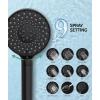 imageFiltered Shower Head with Handheld High Pressure 9 Spray Mode Brushed Gold Showerhead with 4 Filters Detachable Shower Head Water Softener Filters Beads for Hard Water  Remove ChlorineMatte Black
