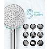 imageFiltered Shower Head with Handheld High Pressure 9 Spray Mode Brushed Gold Showerhead with 4 Filters Detachable Shower Head Water Softener Filters Beads for Hard Water  Remove ChlorineChrome
