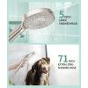 imageFiltered Shower Head with Handheld High Pressure 9 Spray Mode Brushed Gold Showerhead with 4 Filters Detachable Shower Head Water Softener Filters Beads for Hard Water  Remove ChlorineBrushed Nickel