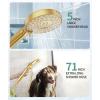imageFiltered Shower Head with Handheld High Pressure 9 Spray Mode Brushed Gold Showerhead with 4 Filters Detachable Shower Head Water Softener Filters Beads for Hard Water  Remove ChlorineBrushed Gold
