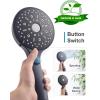 imageHigh Pressure Shower Head12 Functions Handheld Showerheads with Button for Pets Dog Bath Detachable Water Saver Hand Shower Wand 59quot Shower Hose Bracket Teflon Tape Rubber Washers Matte Black