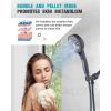 imageHigh Pressure Shower Head12 Functions Handheld Showerheads with Button for Pets Dog Bath Detachable Water Saver Hand Shower Wand 59quot Shower Hose Bracket Teflon Tape Rubber Washers Matte Black