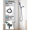imageHigh Pressure Shower Head12 Functions Handheld Showerheads with Button for Pets Dog Bath Detachable Water Saver Hand Shower Wand 59quot Shower Hose Bracket Teflon Tape Rubber Washers Matte Black