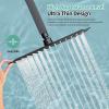 imageSR SUN RISE Luxury 12 Inch Large Square Stainless Steel Shower Head High Pressure Rainfall Showerhead Ultra Thin Water Saving Polished ChromeMatte Black