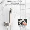 imageSR SUN RISE Shower Faucet Set ampamp System  10 Inch Rainfall Shower Head ampamp Handle Set Wall Mounted Brushed Nickel Solid Brass Valve Trim Kit IncludedBrushed Nickel