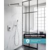 imageSR SUN RISE Shower Faucet Set ampamp System  10 Inch Rainfall Shower Head ampamp Handle Set Wall Mounted Brushed Nickel Solid Brass Valve Trim Kit IncludedPolished Chrome