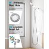 imageShower Head12 Functions High Pressure Handheld Showerhead with 96quot Extra Long Hose for Pets Dog Bath SR RUN RISE Detachable Water Saver Hand Shower Wand with Switch Button Polished Chrome