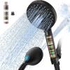 imageFiltered Shower Head with Handheld High Pressure 9 Spray Mode Brushed Gold Showerhead with 4 Filters Detachable Shower Head Water Softener Filters Beads for Hard Water  Remove ChlorineOil Rubbed Bronze