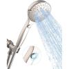 imageShower Head SR SUN RISE 12 Functions High Pressure Handheld Showerheads with Button Pets Dog Bath Removable Water Saver Hand Shower Wand with 59quot Shower Hose Brushed Nickel
