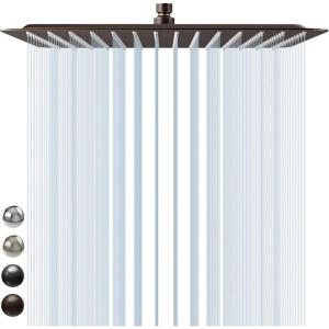imageSR SUN RISE 16 Inch Extra Large Rain Shower Head Brushed Nickel 304 Stainless Steel High Pressure Rainfall Showerhead Ultra Thin Water SavingOil Rubbed Bronze