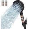 imageFiltered Shower Head with Handheld High Pressure 9 Spray Mode Brushed Gold Showerhead with Filters Detachable Shower Head Water Softener Filters Beads for Hard Water  Remove ChlorineMatte Black