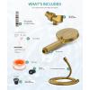 imageFiltered Shower Head with Handheld High Pressure 9 Spray Mode Brushed Gold Showerhead with Filters Detachable Shower Head Water Softener Filters Beads for Hard Water  Remove ChlorineBrushed Gold