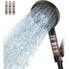 imageFiltered Shower Head with Handheld High Pressure 9 Spray Mode Brushed Gold Showerhead with Filters Detachable Shower Head Water Softener Filters Beads for Hard Water  Remove ChlorineOil Rubbed Bronze