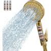 imageFiltered Shower Head with Handheld High Pressure 9 Spray Mode Brushed Gold Showerhead with Filters Detachable Shower Head Water Softener Filters Beads for Hard Water  Remove ChlorineBrushed Gold