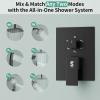 imageShower Faucet Set Shower System  SR SUN RISE Matte Black Shower Trim Kit with Dual Shower Head 12 Ceiling Rainfall 6 Wall Mount with Handheld Shower for Couples Complete 6 Diverter ValveMatte Black