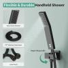 imageShower Faucet Set Shower System  SR SUN RISE Matte Black Shower Trim Kit with Dual Shower Head 12 Ceiling Rainfall 6 Wall Mount with Handheld Shower for Couples Complete 6 Diverter ValveMatte Black