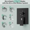 imageShower Faucet Set Shower System  SR SUN RISE Matte Black Shower Trim Kit with Dual Shower Head 12 Ceiling Rainfall 6 Wall Mount with Handheld Shower for Couples Complete 6 Diverter ValveMatte Black