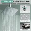 imageShower Faucet Set Shower System  SR SUN RISE Matte Black Shower Trim Kit with Dual Shower Head 12 Ceiling Rainfall 6 Wall Mount with Handheld Shower for Couples Complete 6 Diverter ValvePolished Chrome