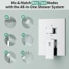 imageShower Faucet Set Shower System  SR SUN RISE Matte Black Shower Trim Kit with Dual Shower Head 12 Ceiling Rainfall 6 Wall Mount with Handheld Shower for Couples Complete 6 Diverter ValvePolished Chrome