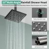 imageShower Faucet Set Shower System  SR SUN RISE Matte Black Shower Trim Kit with Dual Shower Head 12 Ceiling Rainfall 6 Wall Mount with Handheld Shower for Couples Complete 6 Diverter ValveMatte Black