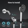 imageSR SUN RISE NSF Certified Filtered Shower Head with Handheld for Hard Water to Remove Chlorine High Pressure 9Spray Setting with Power Wash AntiClog Nozzles 1 Filter Chrome SilverChrome Silver