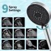 imageSR SUN RISE NSF Certified Filtered Shower Head with Handheld for Hard Water to Remove Chlorine High Pressure 9Spray Setting with Power Wash AntiClog Nozzles 1 Filter Chrome SilverChrome Silver