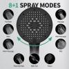 image12 Inch Wide Rain Shower Head with Filtered Handheld Combo High Pressure Rainfall Shower Head 9 Spray Modes Handheld with 9Inch Extension Arm Comes with Filter Removes ChlorineBlackBlack