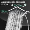 image12 Inch Wide Rain Shower Head with Filtered Handheld Combo High Pressure Rainfall Shower Head 9 Spray Modes Handheld with 9Inch Extension Arm Comes with Filter Removes ChlorineBlackChrome