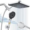 image12 Inch Wide Rain Shower Head with Filtered Handheld Combo High Pressure Rainfall Shower Head 9 Spray Modes Handheld with 9Inch Extension Arm Comes with Filter Removes ChlorineBlackChrome