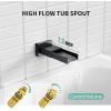 imageSR SUN RISE 12 Inches All Metal Square Shower System with Tub Spout Tub Shower Faucet Set High Pressure Rain Shower Head and Handheld Sprayer Combo Shower Fixtues Valve Included Brushed NickelMatte Black