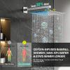 imageSR SUN RISE 12 Inches All Metal Square Shower System with Tub Spout Tub Shower Faucet Set High Pressure Rain Shower Head and Handheld Sprayer Combo Shower Fixtues Valve Included Brushed NickelPolished Chrome