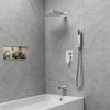 imageSR SUN RISE 12 Inches All Metal Square Shower System with Tub Spout Tub Shower Faucet Set High Pressure Rain Shower Head and Handheld Sprayer Combo Shower Fixtues Valve Included Brushed NickelPolished Chrome