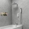 imageSR SUN RISE 12 Inches All Metal Square Shower System with Tub Spout Tub Shower Faucet Set High Pressure Rain Shower Head and Handheld Sprayer Combo Shower Fixtues Valve Included Brushed NickelPolished Chrome