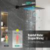 imageSR SUN RISE 12 Inches All Metal Square Shower System with Tub Spout Tub Shower Faucet Set High Pressure Rain Shower Head and Handheld Sprayer Combo Shower Fixtues Valve Included Brushed NickelMatte Black
