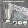 imageSR SUN RISE 12 Inches All Metal Square Shower System with Tub Spout Tub Shower Faucet Set High Pressure Rain Shower Head and Handheld Sprayer Combo Shower Fixtues Valve Included Brushed NickelBrushed Nickel