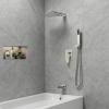 imageSR SUN RISE 12 Inches All Metal Square Shower System with Tub Spout Tub Shower Faucet Set High Pressure Rain Shower Head and Handheld Sprayer Combo Shower Fixtues Valve Included Brushed NickelBrushed Nickel