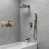 imageSR SUN RISE 12 Inches All Metal Square Shower System with Tub Spout Tub Shower Faucet Set High Pressure Rain Shower Head and Handheld Sprayer Combo Shower Fixtues Valve Included Brushed NickelOil Rubbed Bronze
