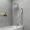 imageSR SUN RISE 12 Inches All Metal Square Shower System with Tub Spout Tub Shower Faucet Set High Pressure Rain Shower Head and Handheld Sprayer Combo Shower Fixtues Valve Included Brushed NickelBrushed Nickel