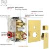 imageSR SUN RISE 12 Inches All Metal Square Shower System with Tub Spout Tub Shower Faucet Set High Pressure Rain Shower Head and Handheld Sprayer Combo Shower Fixtues Valve Included Brushed NickelBrushed Gold