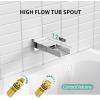 imageSR SUN RISE 12 Inches All Metal Square Shower System with Tub Spout Tub Shower Faucet Set High Pressure Rain Shower Head and Handheld Sprayer Combo Shower Fixtues Valve Included Brushed NickelPolished Chrome