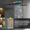imageSR SUN RISE 12 Inches All Metal Square Shower System with Tub Spout Tub Shower Faucet Set High Pressure Rain Shower Head and Handheld Sprayer Combo Shower Fixtues Valve Included Brushed NickelMatte Black