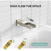 imageSR SUN RISE 12 Inches All Metal Square Shower System with Tub Spout Tub Shower Faucet Set High Pressure Rain Shower Head and Handheld Sprayer Combo Shower Fixtues Valve Included Brushed NickelBrushed Nickel