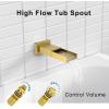 imageSR SUN RISE 12 Inches All Metal Square Shower System with Tub Spout Tub Shower Faucet Set High Pressure Rain Shower Head and Handheld Sprayer Combo Shower Fixtues Valve Included Brushed NickelBrushed Gold
