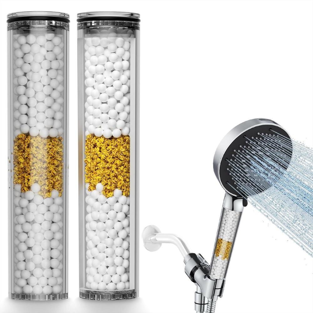 imageShower Filter Only for SR SUN RISE Handheld Shower Head 2Pack Replacement Filters for Hard Water NSF Certified 99 Chlorine Removal  Reduces Dry Itchy Skin