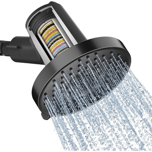 image:imageSR SUN RISE Filtered Shower Head with FiltersHigh Pressure Rain Shower Head20Stage Shower Filter1825 GPM Flow Rate6 Spray Modes for Hard Water SoftenerRemove Chlorine Black55 InchBlack